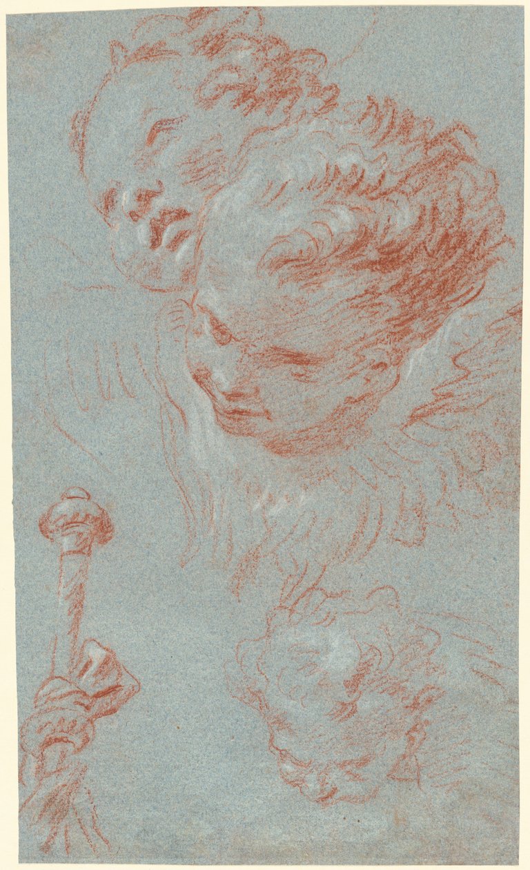 Trzy cherubiny i laska z wstążką autorstwa Giovanni Battista Tiepolo