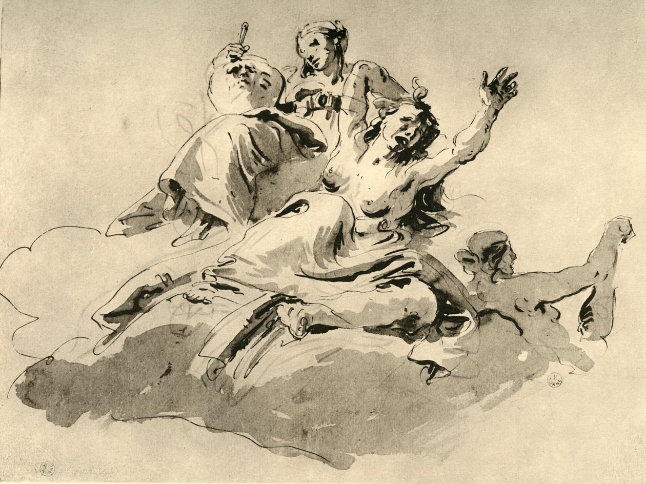 Trzy kobiety, połowa XVIII wieku, 1928 autorstwa Giovanni Battista Tiepolo
