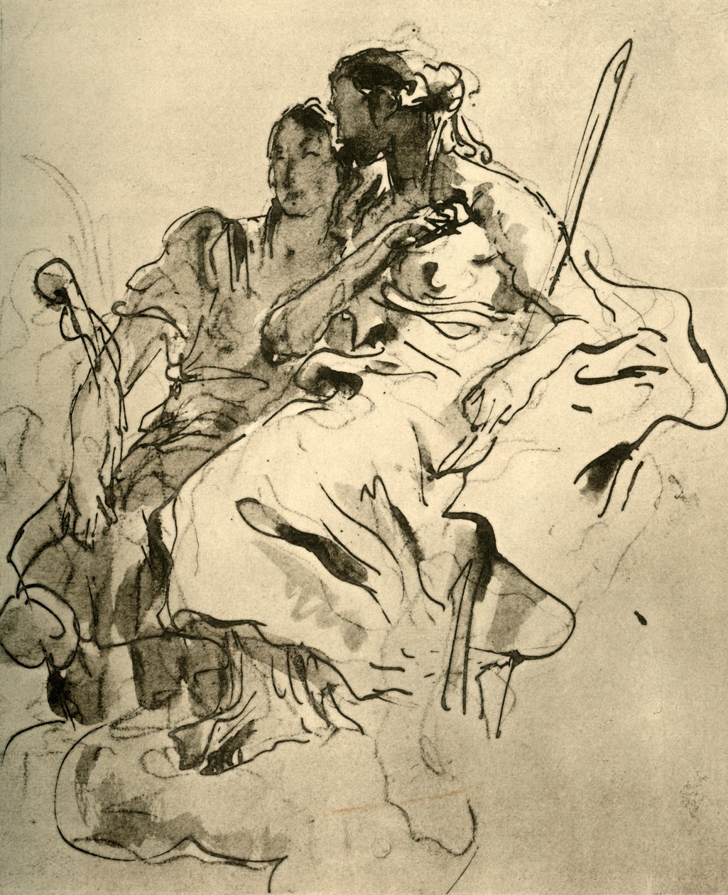 Dwie Młode Kobiety, połowa XVIII wieku, 1928 autorstwa Giovanni Battista Tiepolo