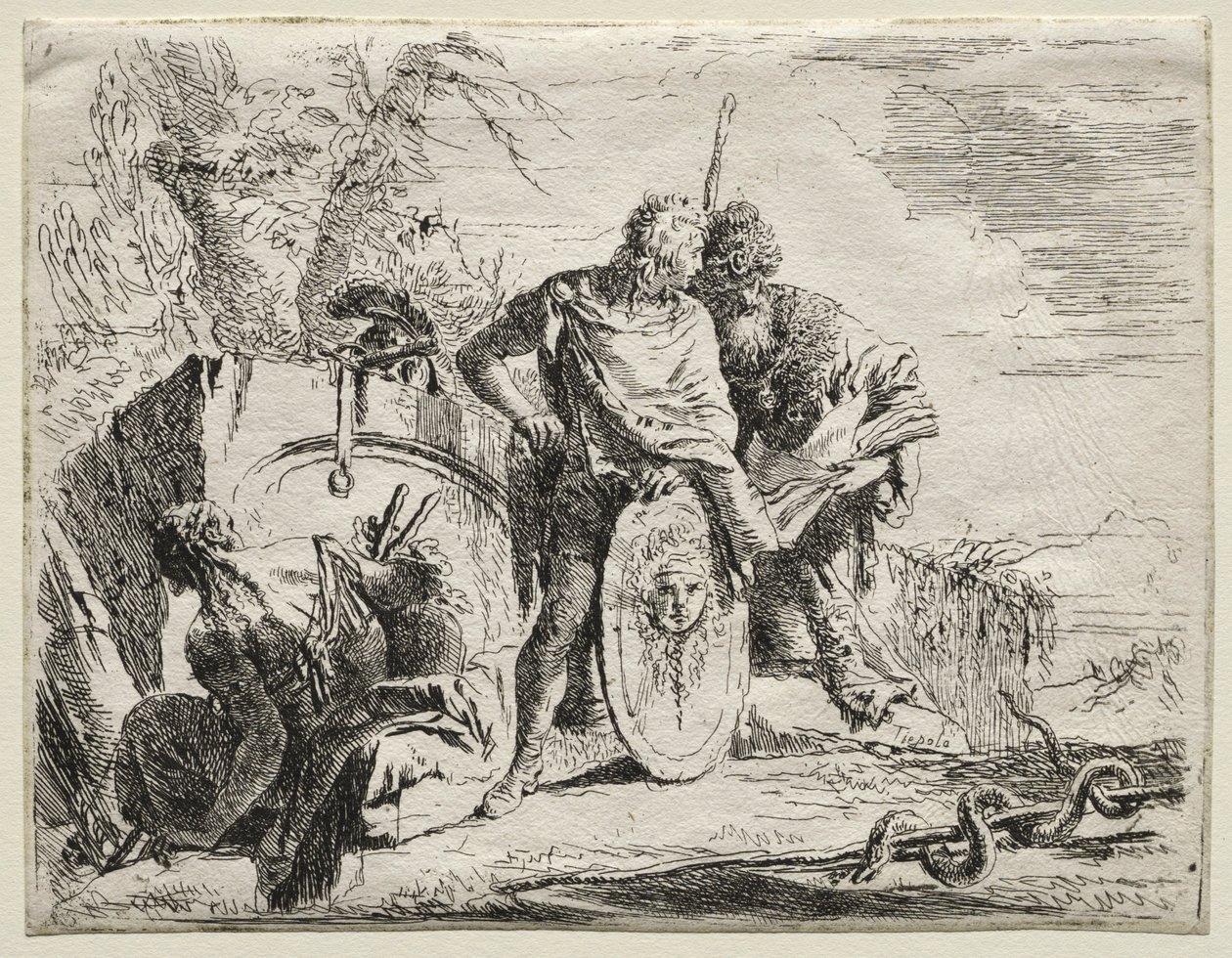 Różne kaprysy: astrolog i młody żołnierz. autorstwa Giovanni Battista Tiepolo