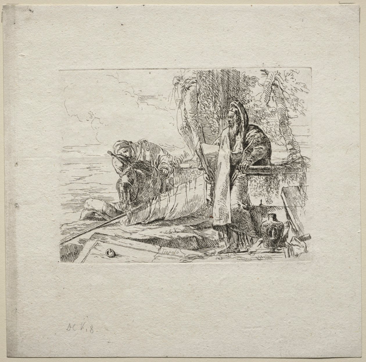Różne kaprysy: Filozof stojący z książką, 1785. autorstwa Giovanni Battista Tiepolo