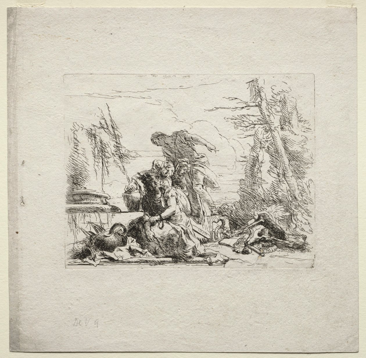 Różne kaprysy: kobieta w kajdankach, 1785. autorstwa Giovanni Battista Tiepolo