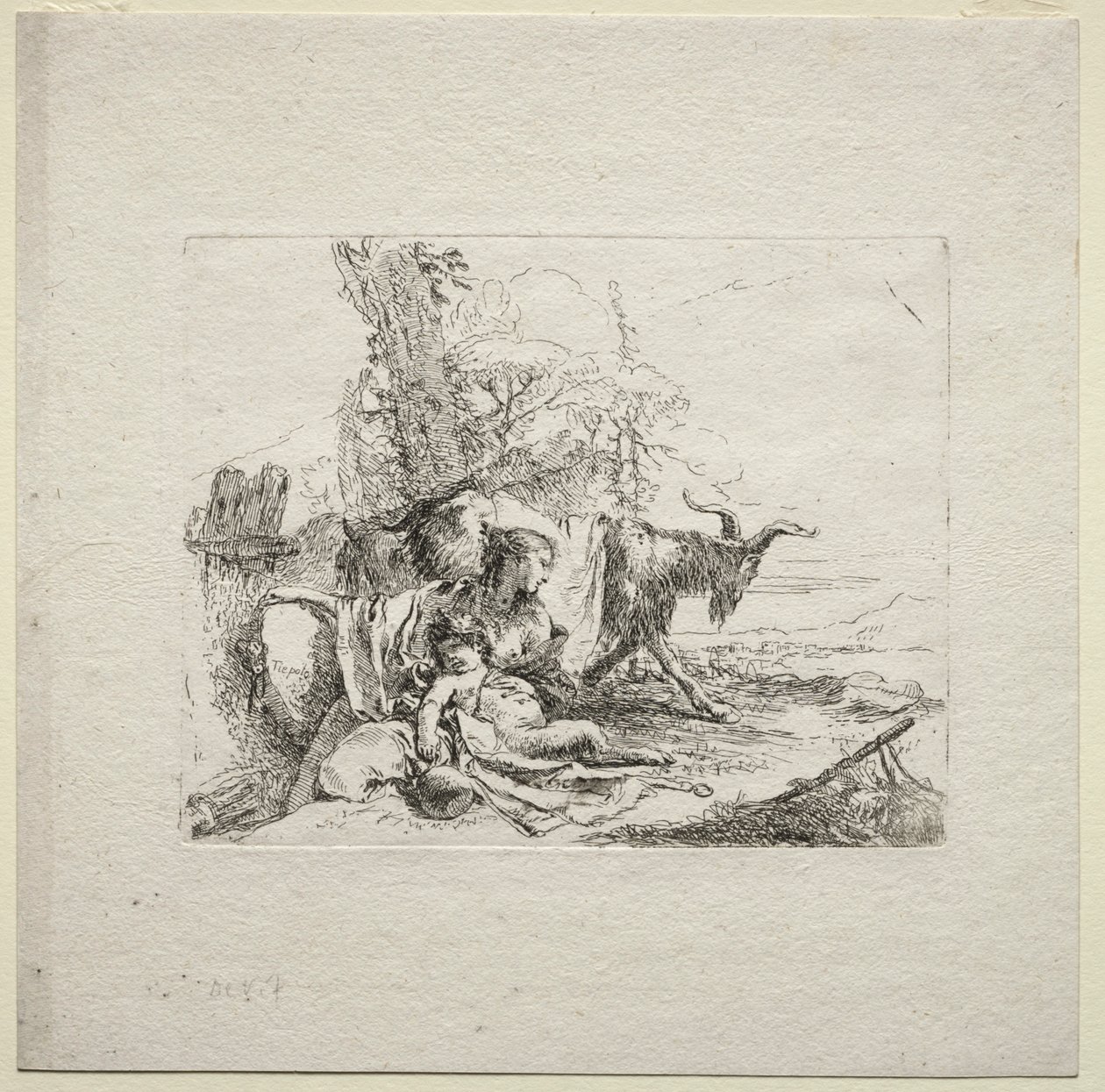 Różne kaprysy: Kobieta z tamburynem, 1785. autorstwa Giovanni Battista Tiepolo