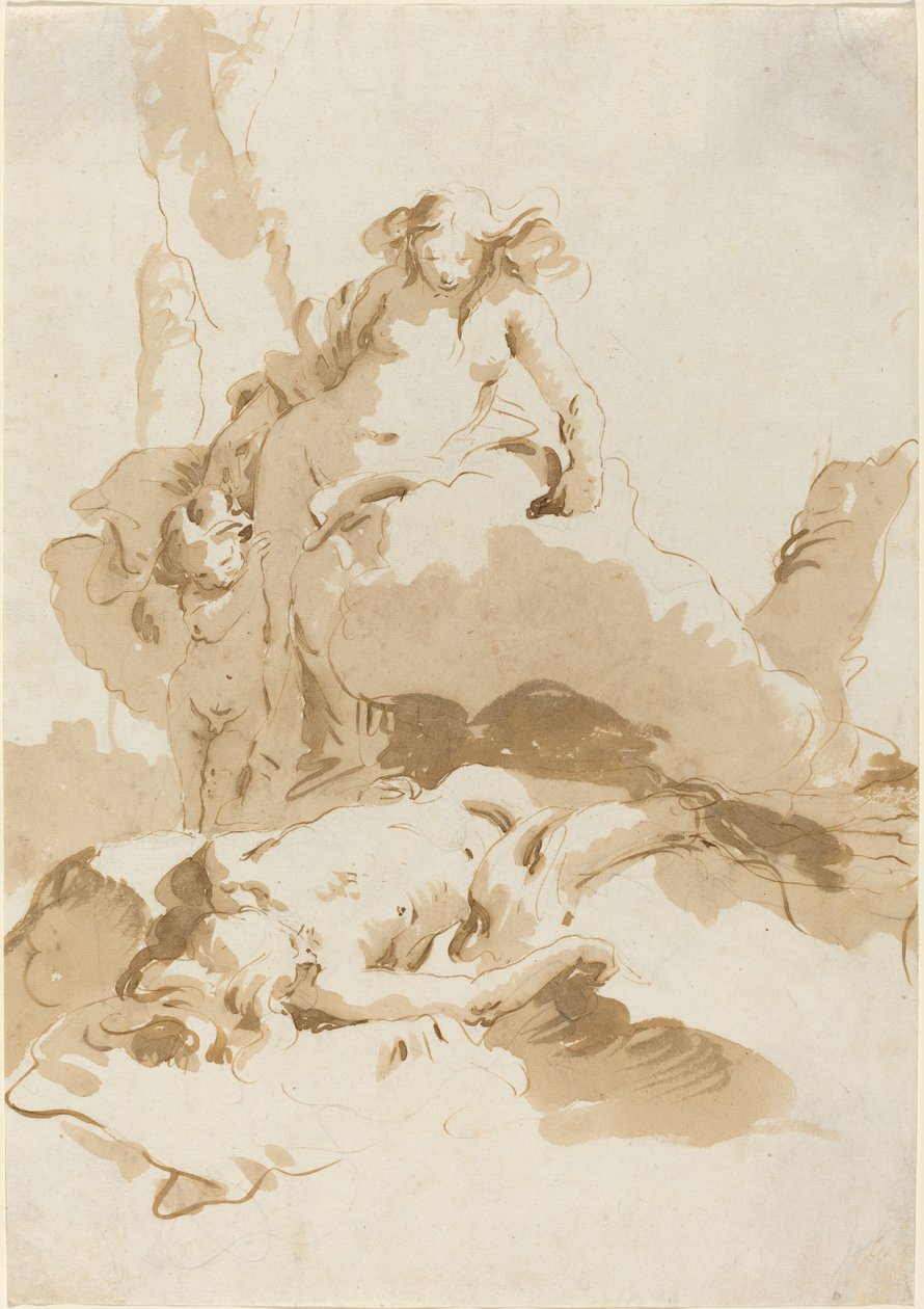 Wenus i Kupidyn odkrywają ciało Adonisa autorstwa Giovanni Battista Tiepolo