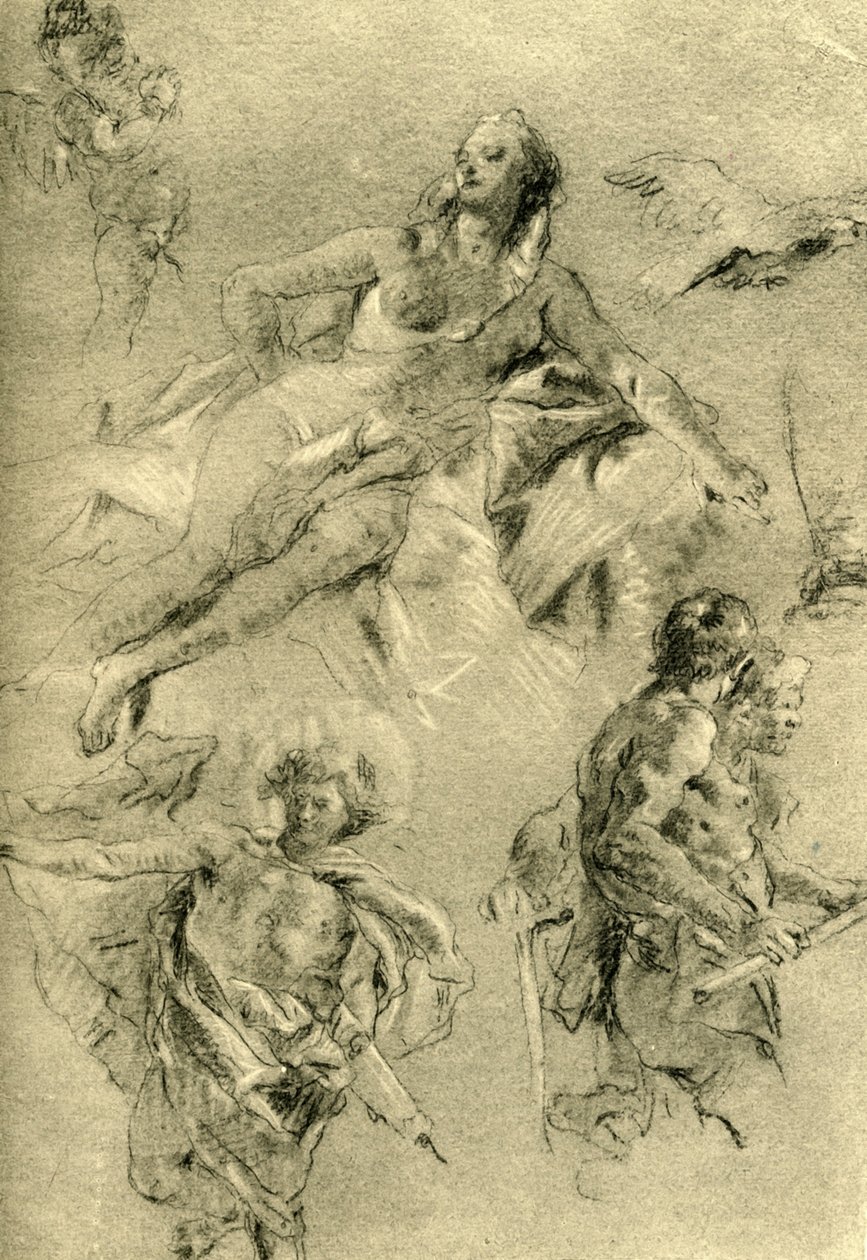Odpoczynek Wenus i inne figury, c1762-c1766, 1928 autorstwa Giovanni Battista Tiepolo