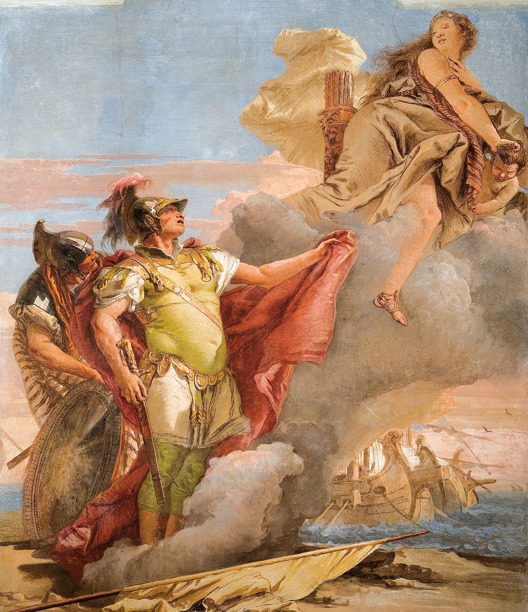 Wenus Pożegnanie Eneasza, z pokoju Eneidy w Palazzina, 1757 autorstwa Giovanni Battista Tiepolo