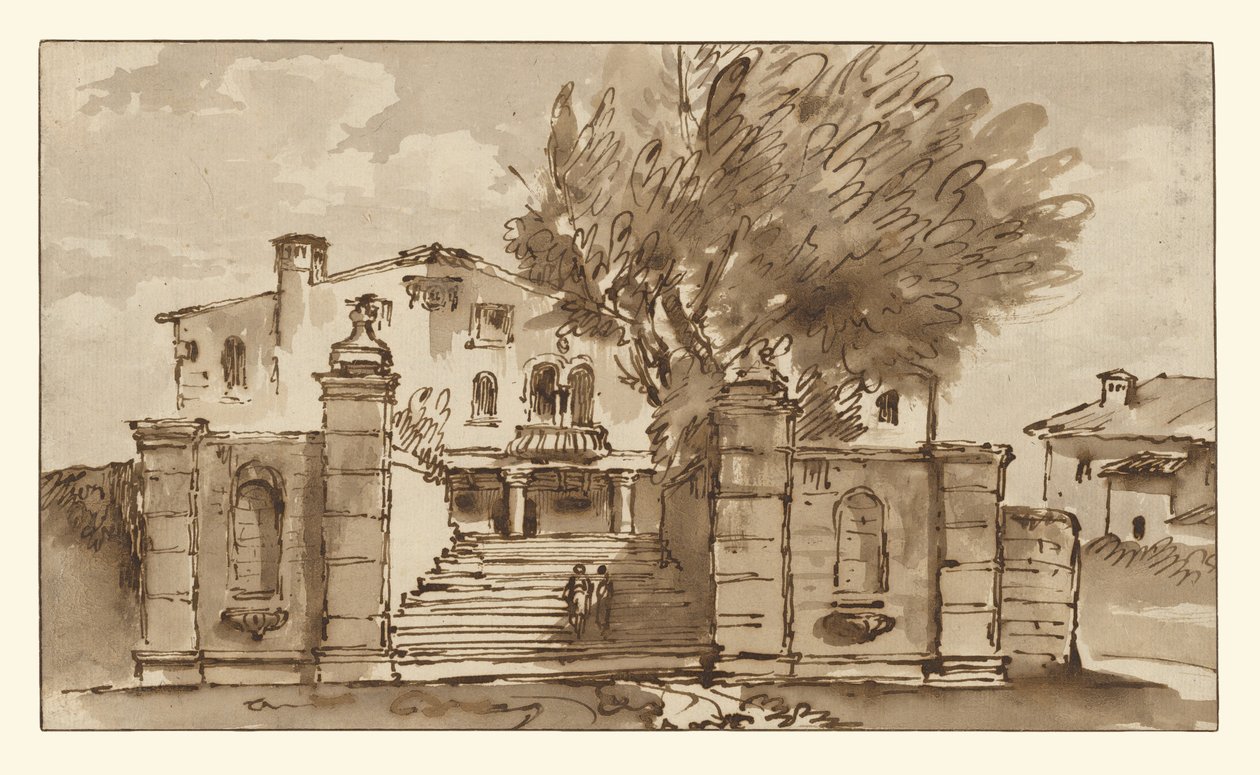Widok na willę autorstwa Giovanni Battista Tiepolo