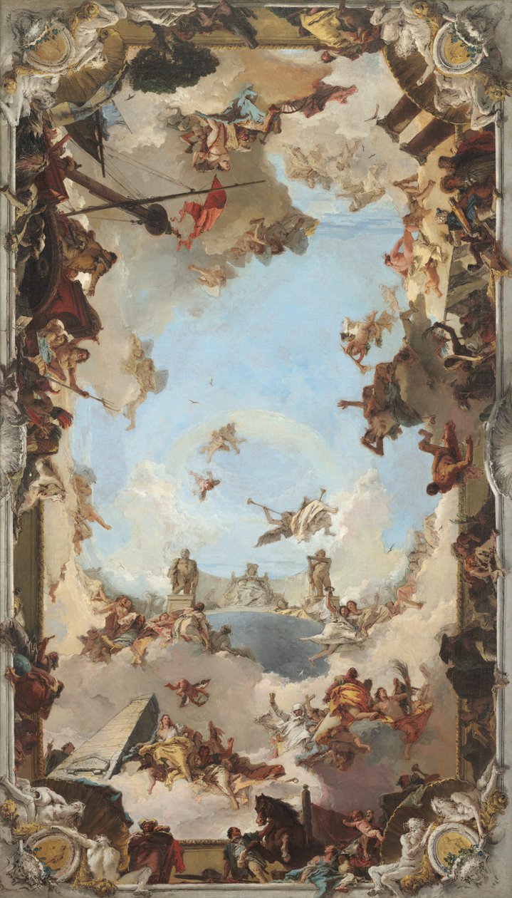 Bogactwo i korzyści monarchii hiszpańskiej pod panowaniem Karola III, 1762. autorstwa Giovanni Battista Tiepolo