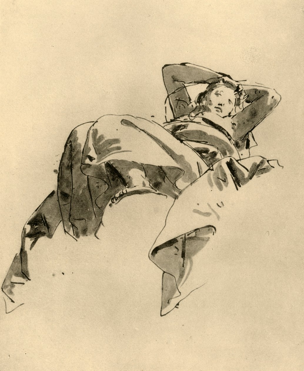 Odpoczywająca kobieta, połowa XVIII wieku, 1928 autorstwa Giovanni Battista Tiepolo