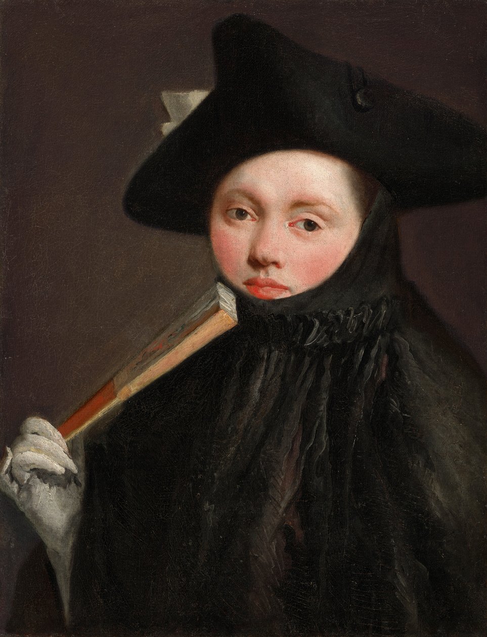 Młoda dama w trójrożnym kapeluszu autorstwa Giovanni Battista Tiepolo