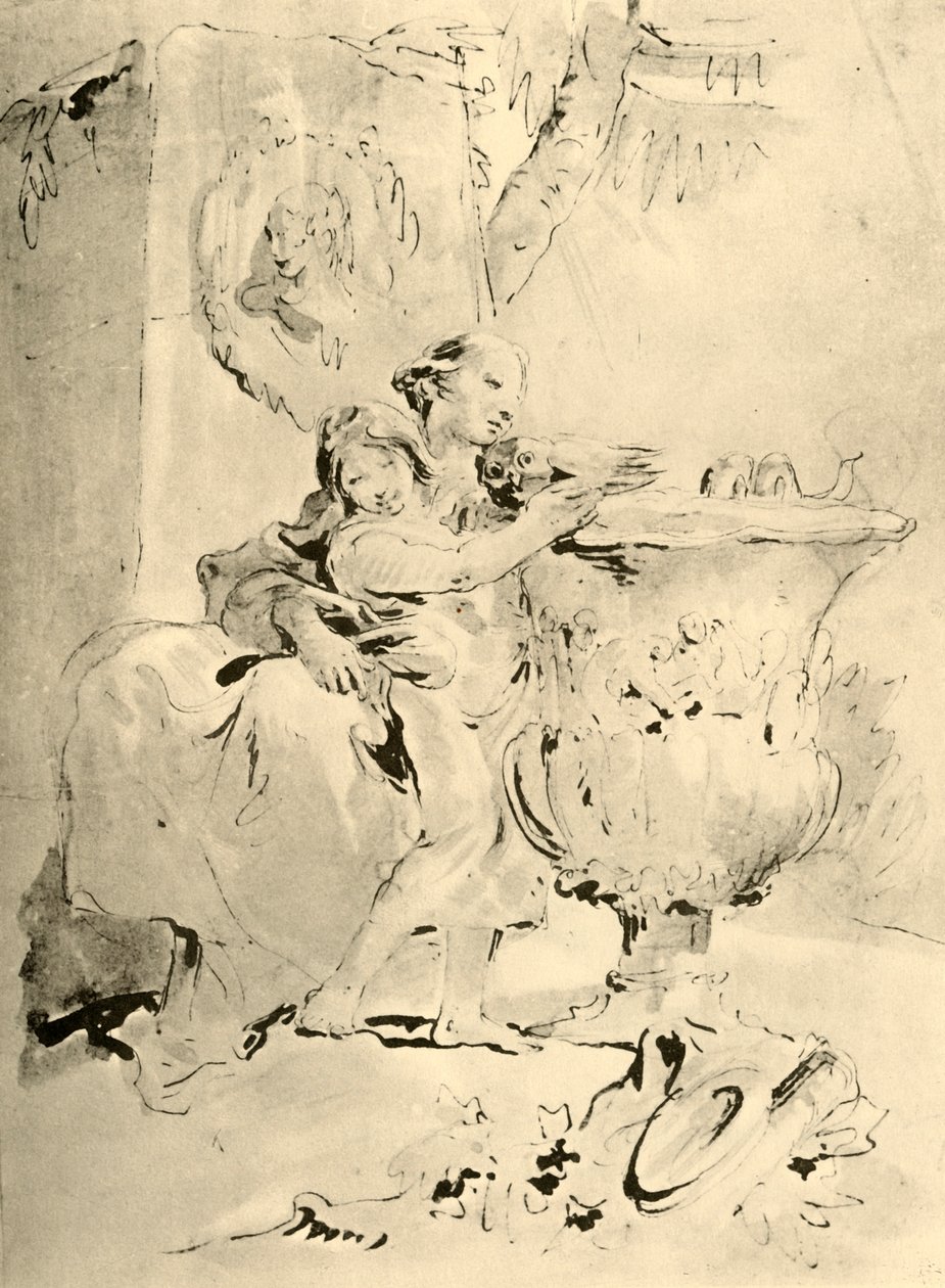 Młoda Kobieta i Chłopiec, połowa XVIII wieku, 1928 autorstwa Giovanni Battista Tiepolo