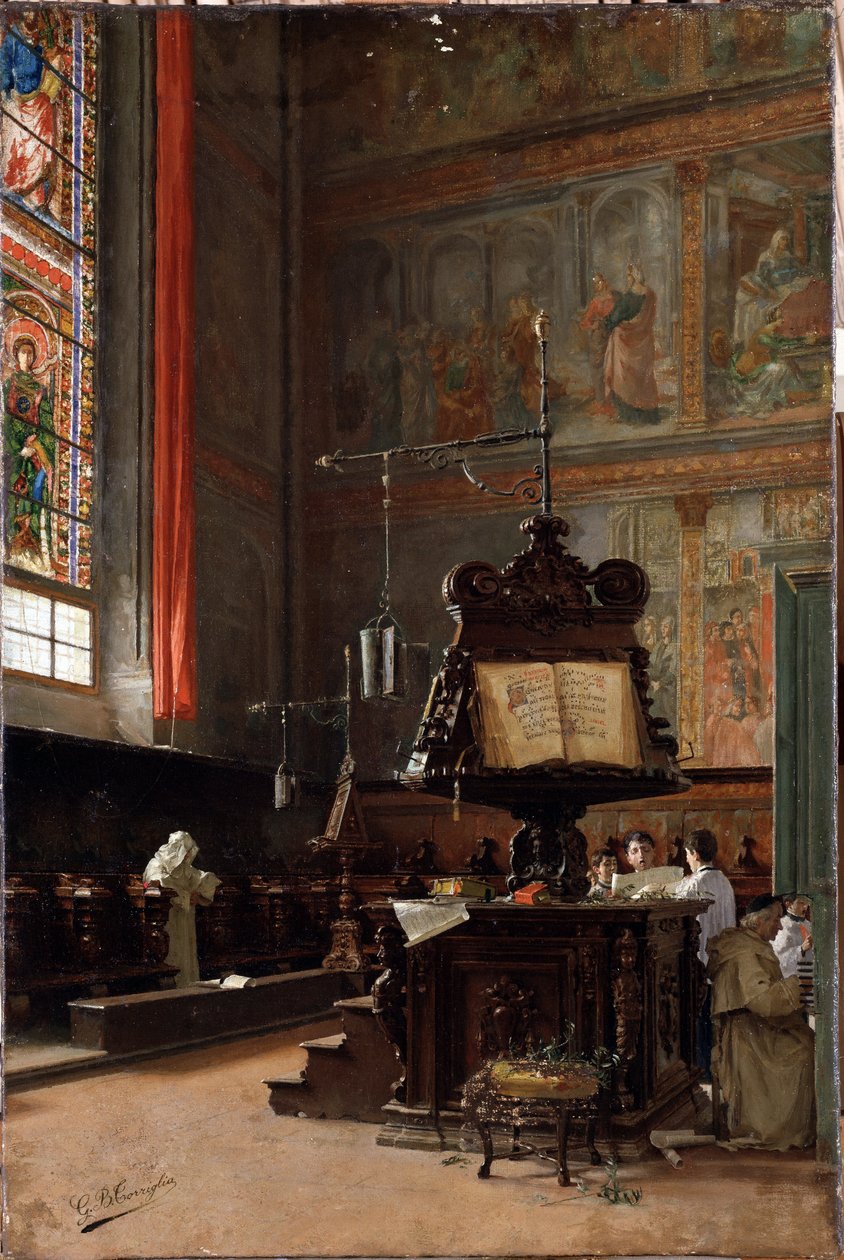 W chórze kościoła (olej na płótnie) autorstwa Giovanni Battista Torriglia