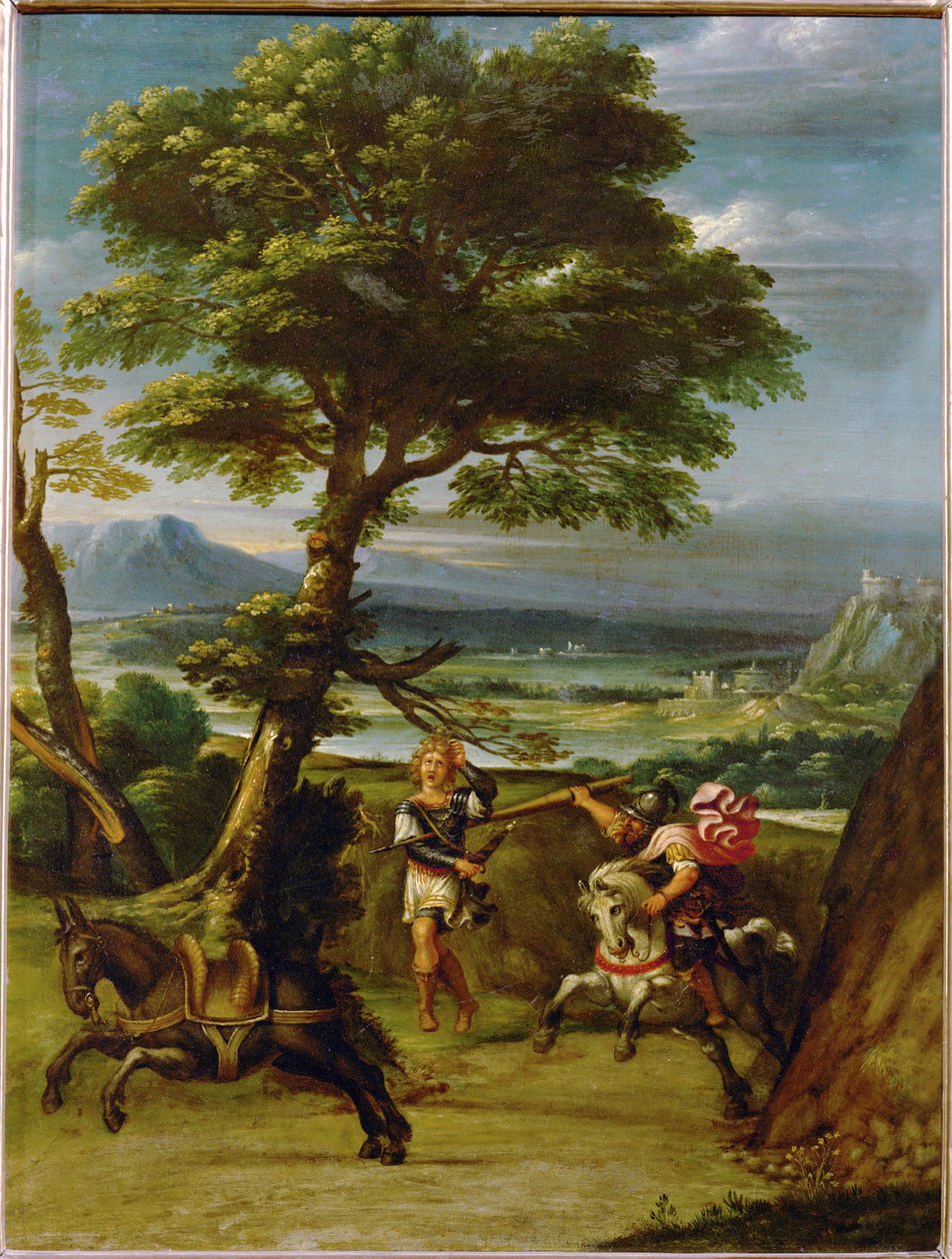 Krajobraz z Absalomem zabitym przez Joaba ... autorstwa Giovanni Battista Viola