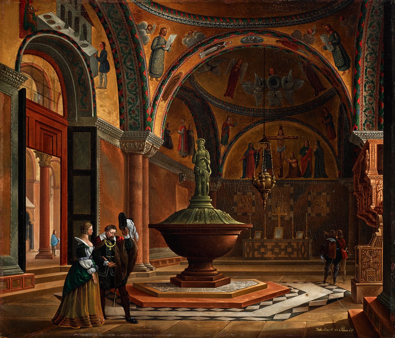 Wnętrze baptysterium św. Marka w Wenecji autorstwa Giovanni Battista de Pian