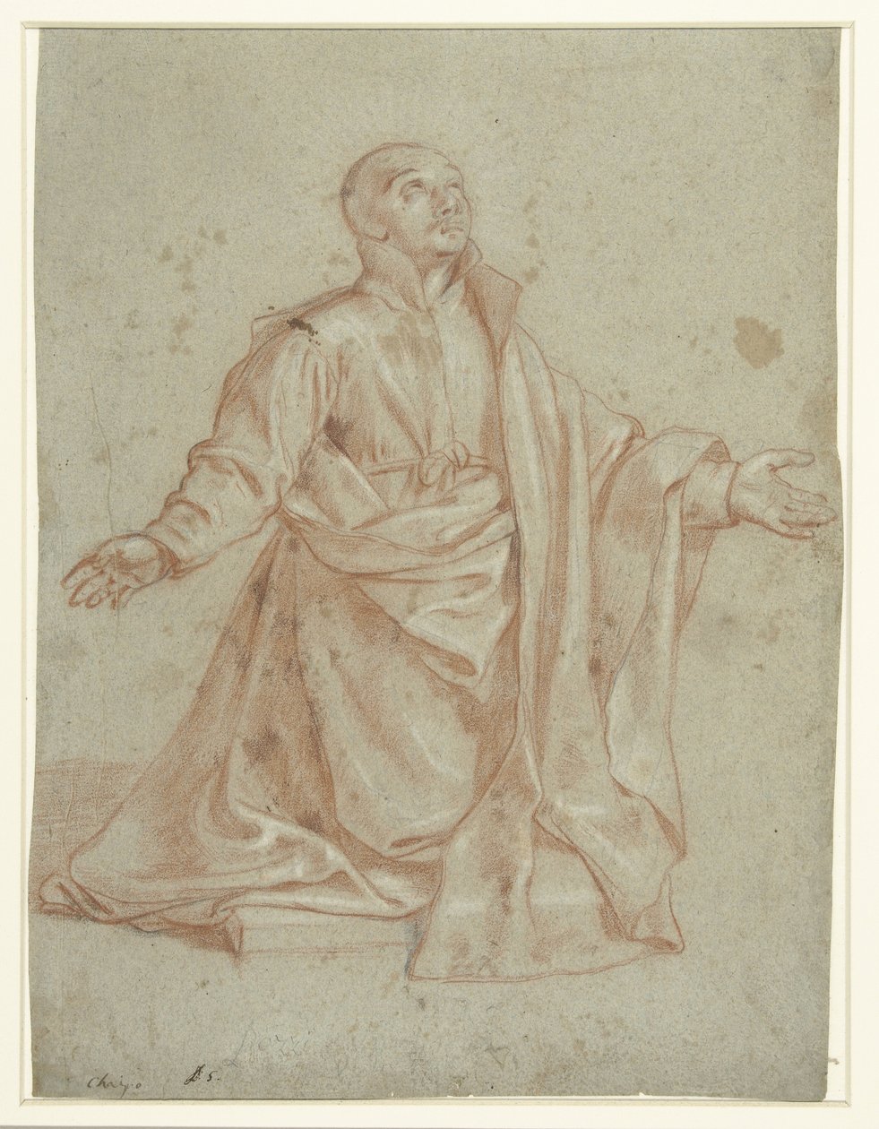 Św. Ignacy Loyola w adoracji autorstwa Giovanni Battista del Cairo