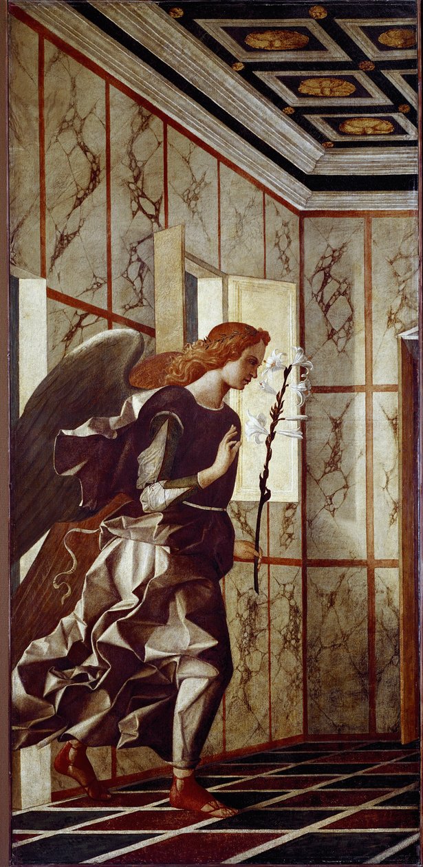 Anioł Zwiastowania (tempera na panelu) autorstwa Giovanni Bellini