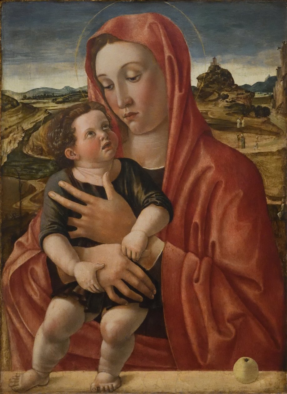 Maria mit dem Kind, das auf einer Brüstung steht Madonna z Dzieciątkiem autorstwa Giovanni Bellini