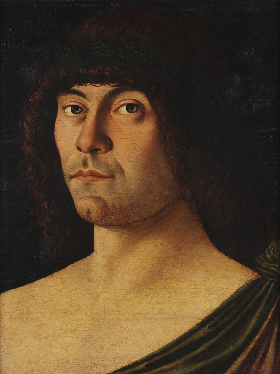 Włoski: Ritratto di un umanista - Portret poety laureata Poeta Raffaele Zovenzoni autorstwa Giovanni Bellini