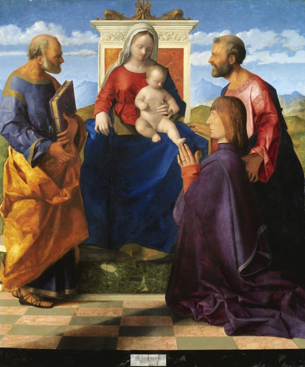 Madonna z Dzieciątkiem w otoczeniu świętych i darczyńcy autorstwa Giovanni Bellini