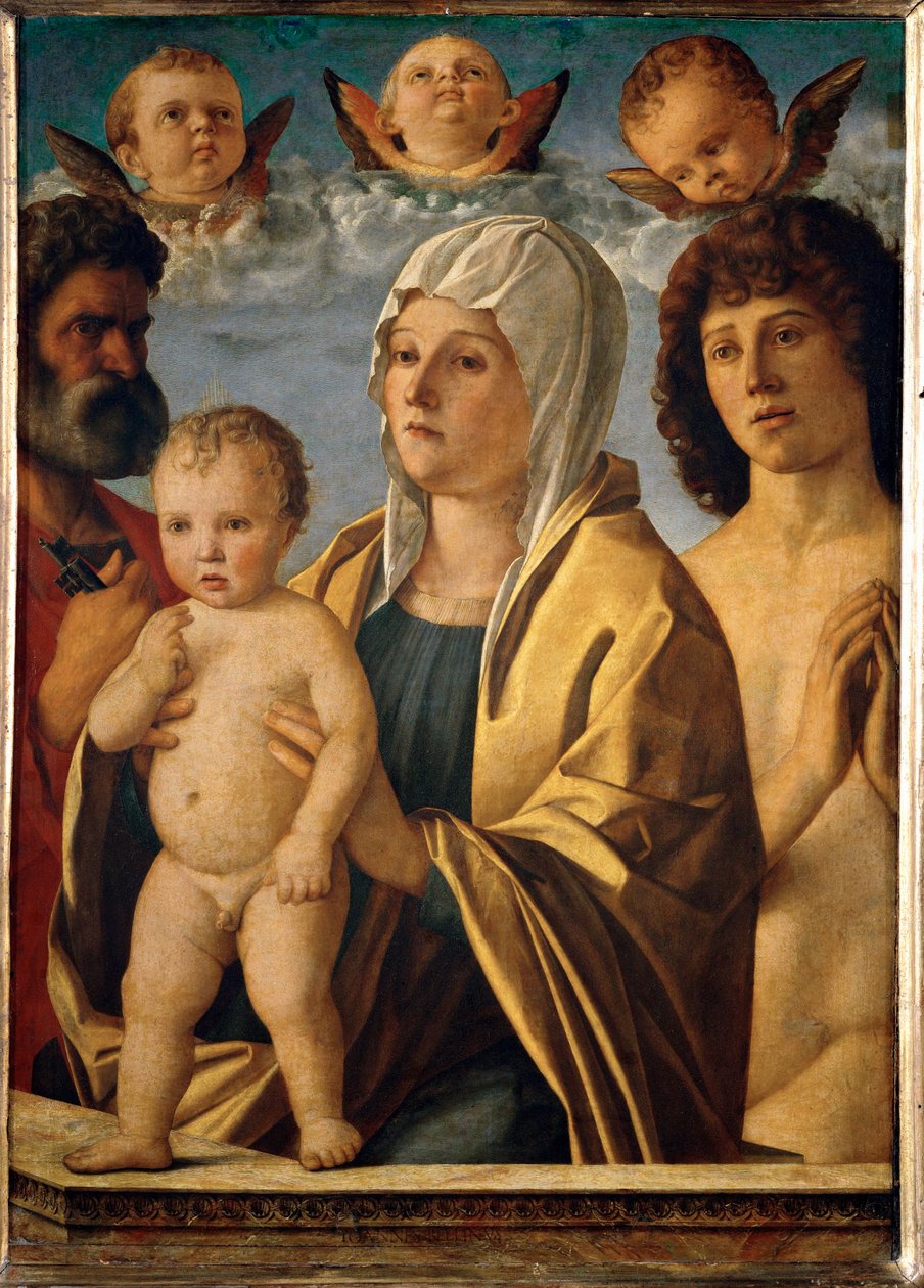 Madonna z Dzieciątkiem między świętymi Piotrem i Sebastianem ... autorstwa Giovanni Bellini