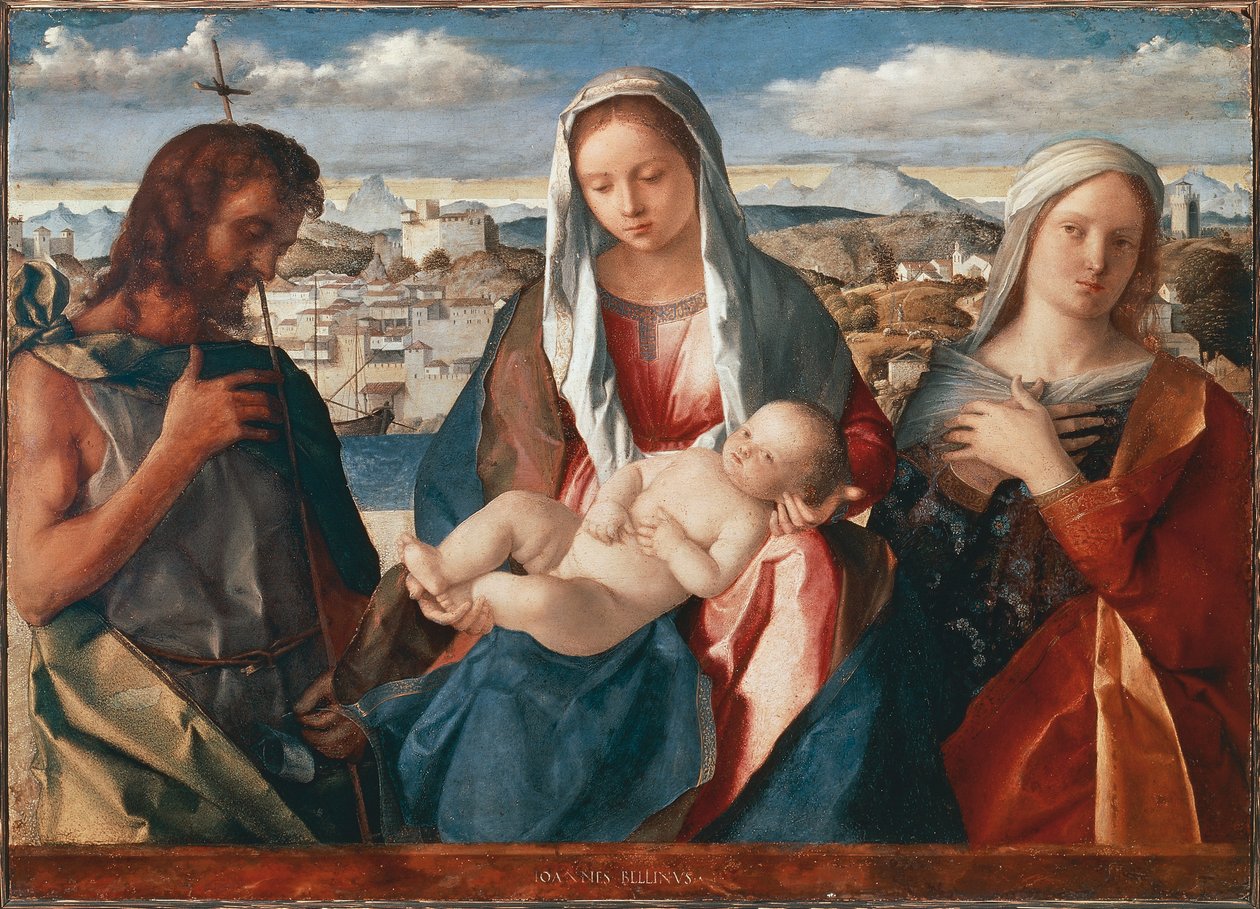 Madonna z Dzieciątkiem ze św. Janem Chrzcicielem i świętym autorstwa Giovanni Bellini