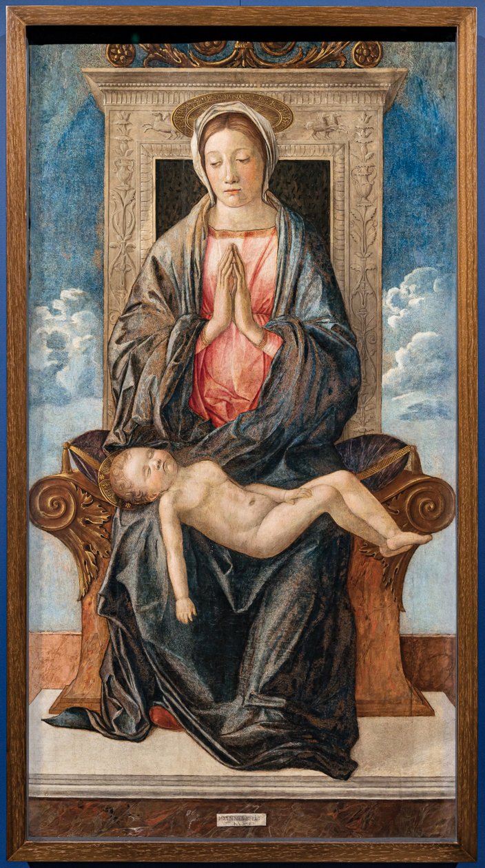 Madonna ze śpiącym dzieckiem, Giovanni Bellini, ok.1470. autorstwa Giovanni Bellini