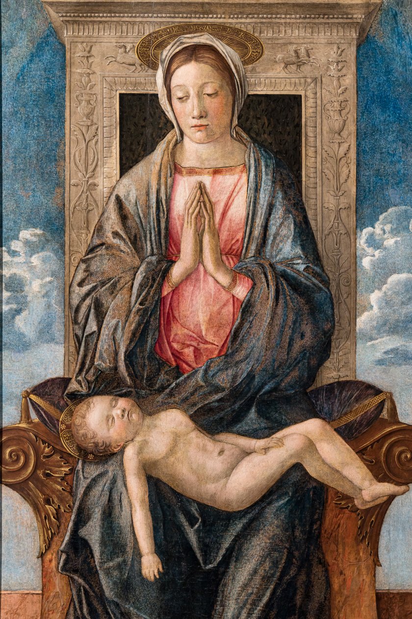 Madonna ze śpiącym dzieckiem, Giovanni Bellini, ok.1470. autorstwa Giovanni Bellini
