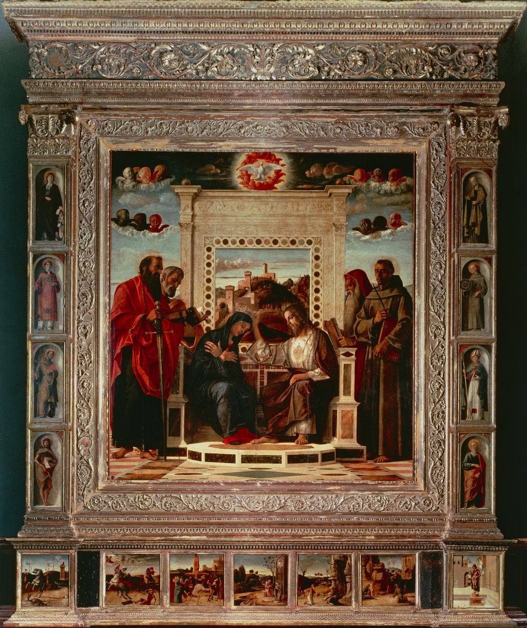 Ołtarz Pesaro, Giovanni Bellini (1431-36 - 1516), olej na płótnie, 262x240 cm, detal, ok. 1475 r. autorstwa Giovanni Bellini