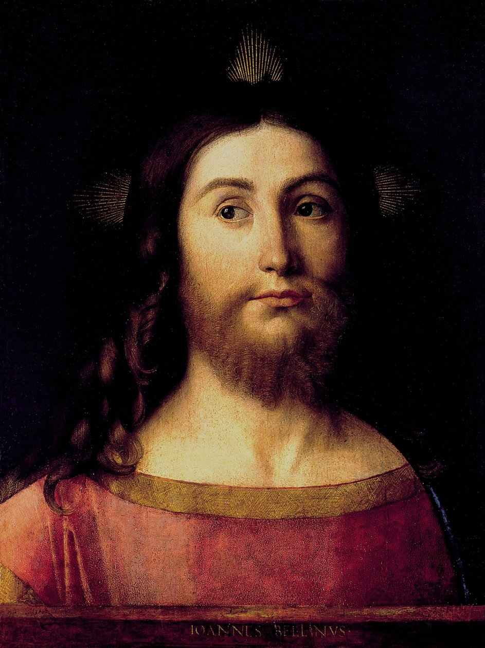 Zbawiciel Świata - Zbawiciel Świata - Bellini, Giovanni (1430-1516) - ok. 1502 - Olej na drewnie - 44x33 - Real Academia de Bellas Artes de San Fernando, Madryt ©FineArtImages/Leemage autorstwa Giovanni Bellini