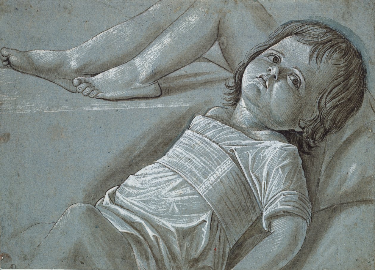 Studium leżącej figury Dzieciątka Chrystus, koniec XV wieku. autorstwa Giovanni Bellini