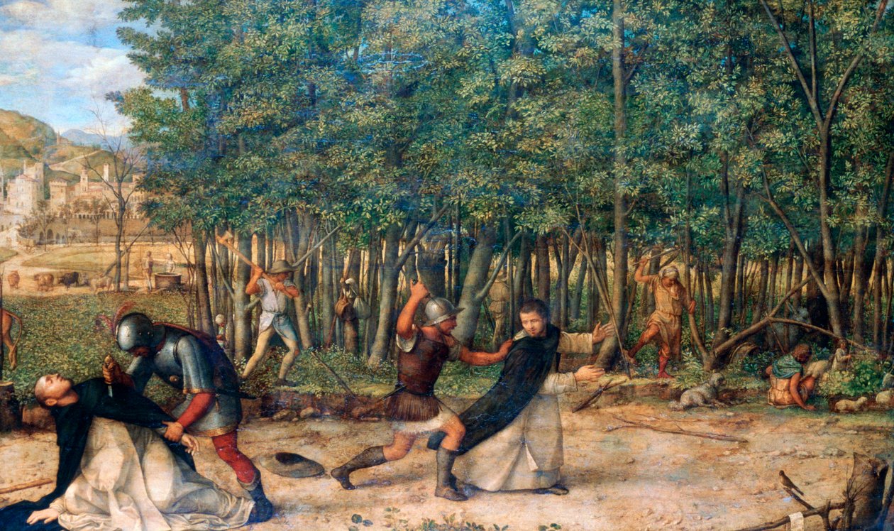 Zabójstwo św. Piotra Męczennika, ok. 1507 autorstwa Giovanni Bellini