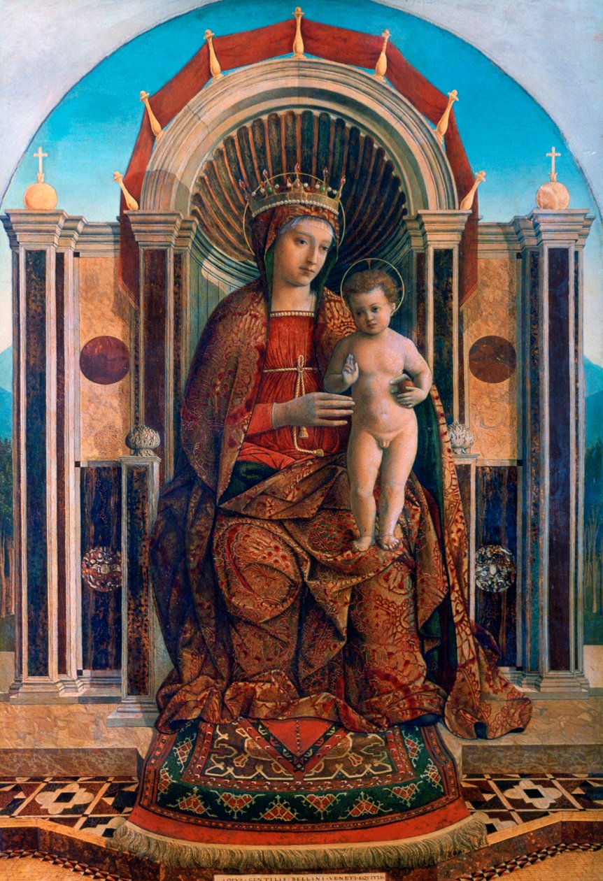 Intronizacja Dziewicy z Dzieciątkiem, c1475-1485 autorstwa Giovanni Bellini