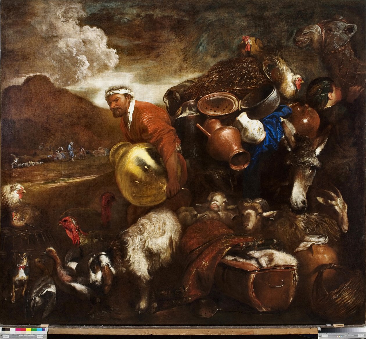 Podróż Abrahama, ok. 1652 (olej na płótnie) autorstwa Giovanni Benedetto (1609 64) Castiglione
