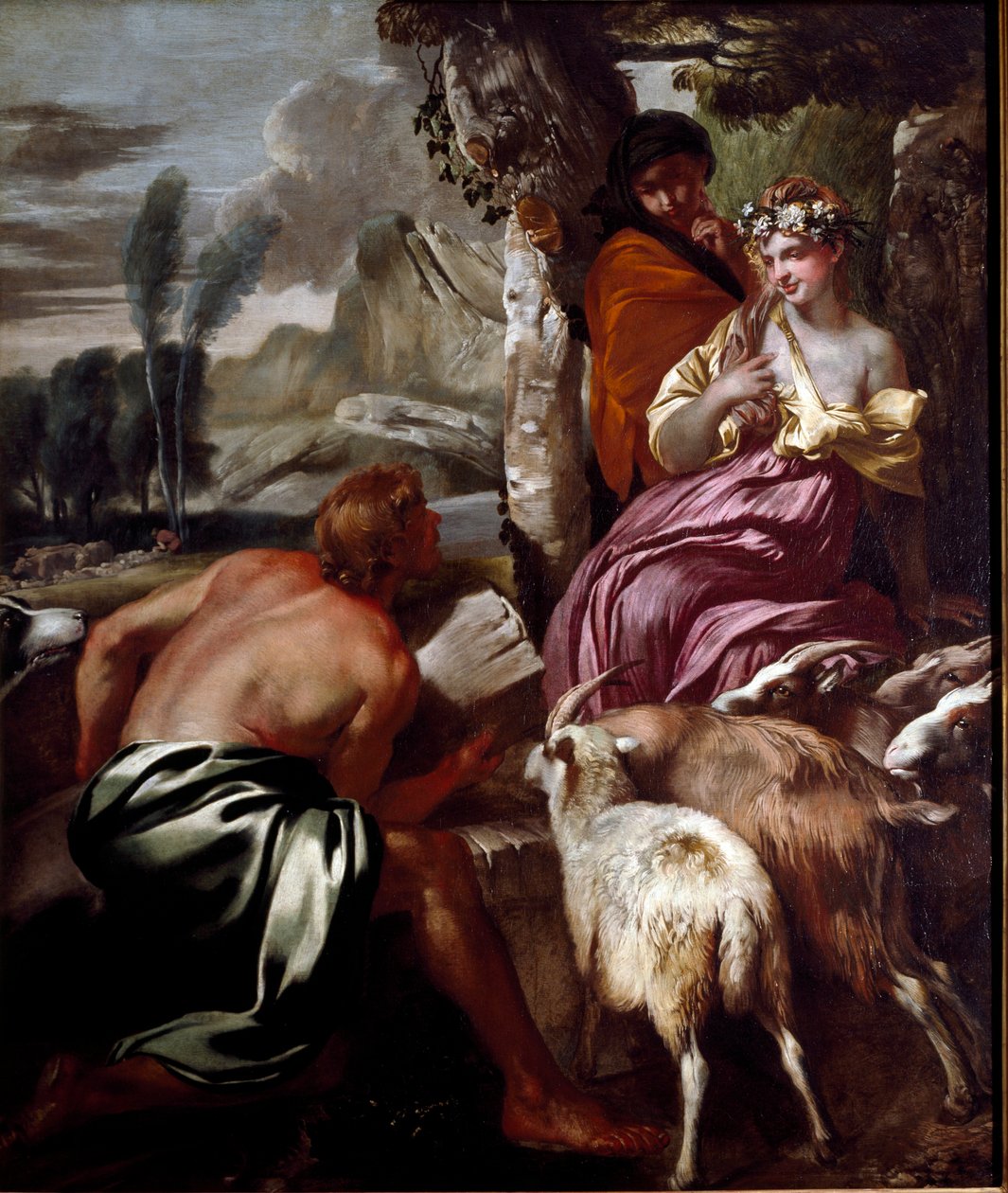 Jakub spotyka Rachelę przy studni Obraz Giovanniego Benedetto Castiglione dit il Grechetto (1610-1665) Geny XVII w., zbiory prywatne autorstwa Giovanni Benedetto Castiglione
