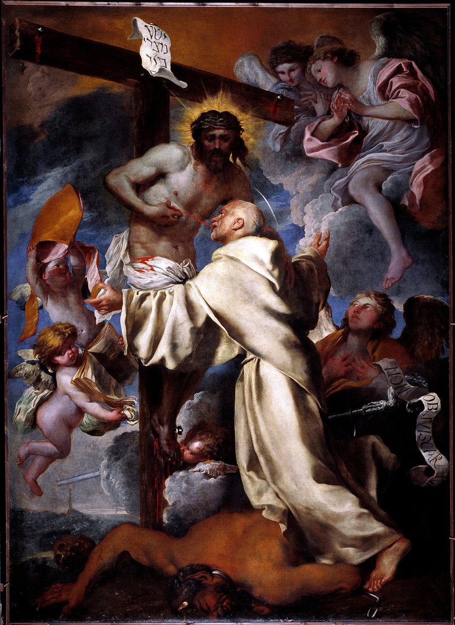 Wizja mistyczna św. Bernarda (olej na płótnie) autorstwa Giovanni Benedetto Castiglione