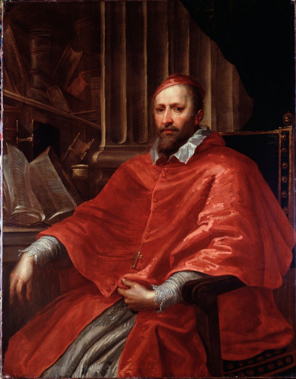 Portret włoskiego kardynała Ottaviano Raggi (olej na płótnie). autorstwa Giovanni Benedetto Castiglione