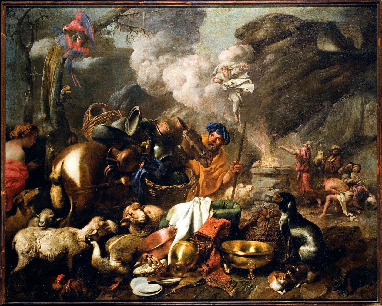 Ofiara Noego po potopie Obraz Giovanniego Benedetto Castiglione dit il Grechetto (1610-1665) Geny z XVII wieku, Musei di Strada Nuova autorstwa Giovanni Benedetto Castiglione