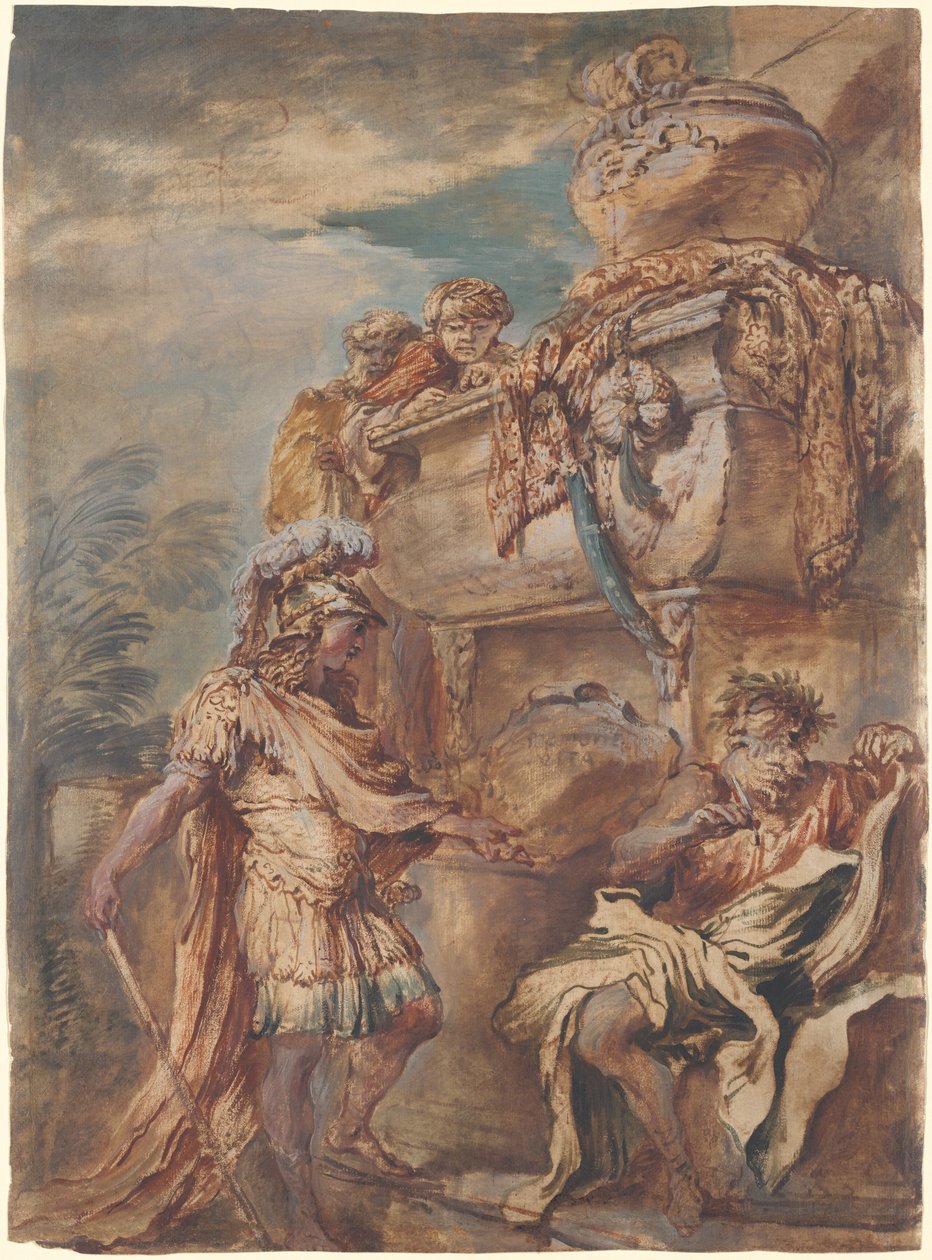 Aleksander przy grobie Cyrusa autorstwa Giovanni Benedetto Castiglione