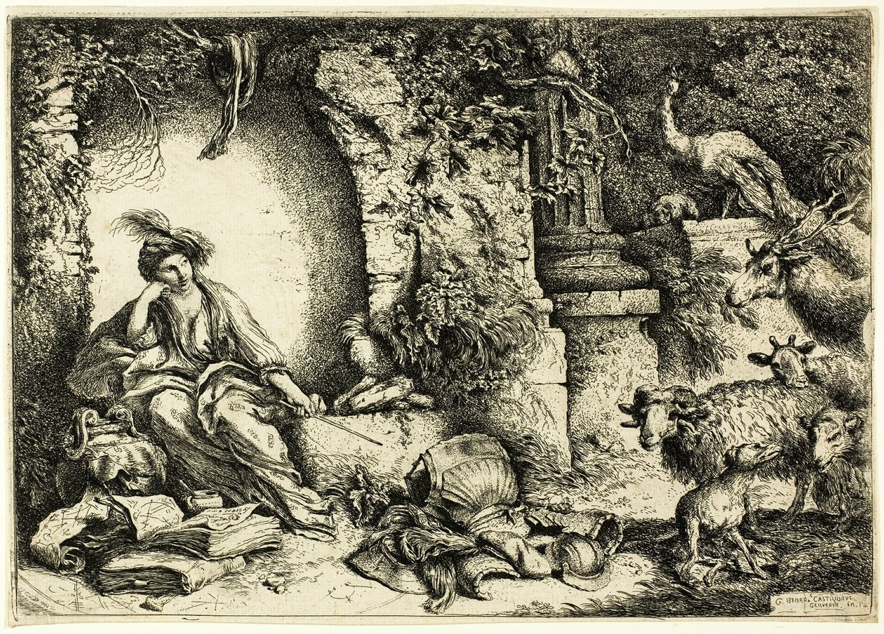 Circe z towarzyszami Odyseusza zamienionymi w zwierzęta autorstwa Giovanni Benedetto Castiglione