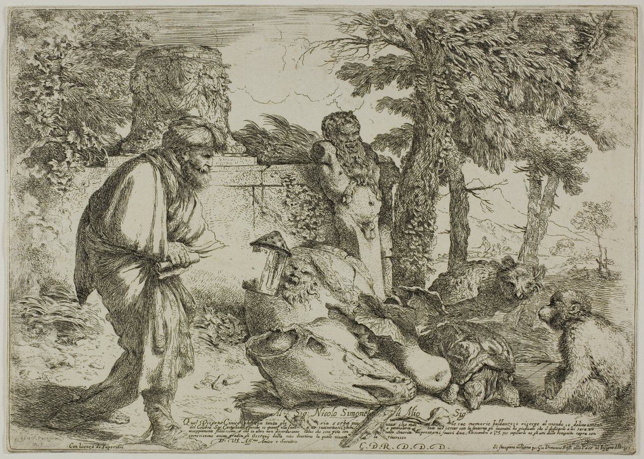 Diogenes szuka uczciwego człowieka autorstwa Giovanni Benedetto Castiglione