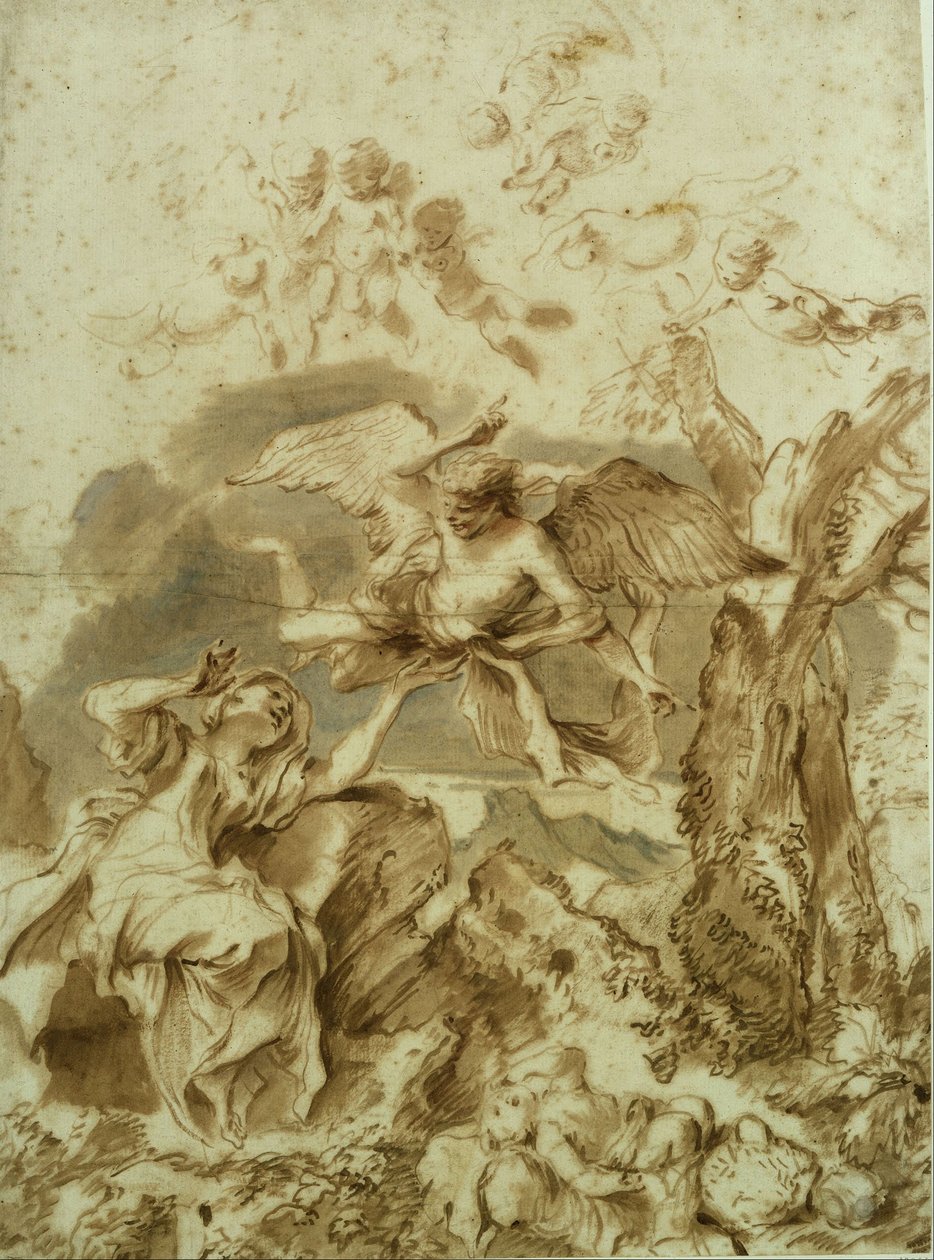 Hagar i Izmael na pustyni autorstwa Giovanni Benedetto Castiglione