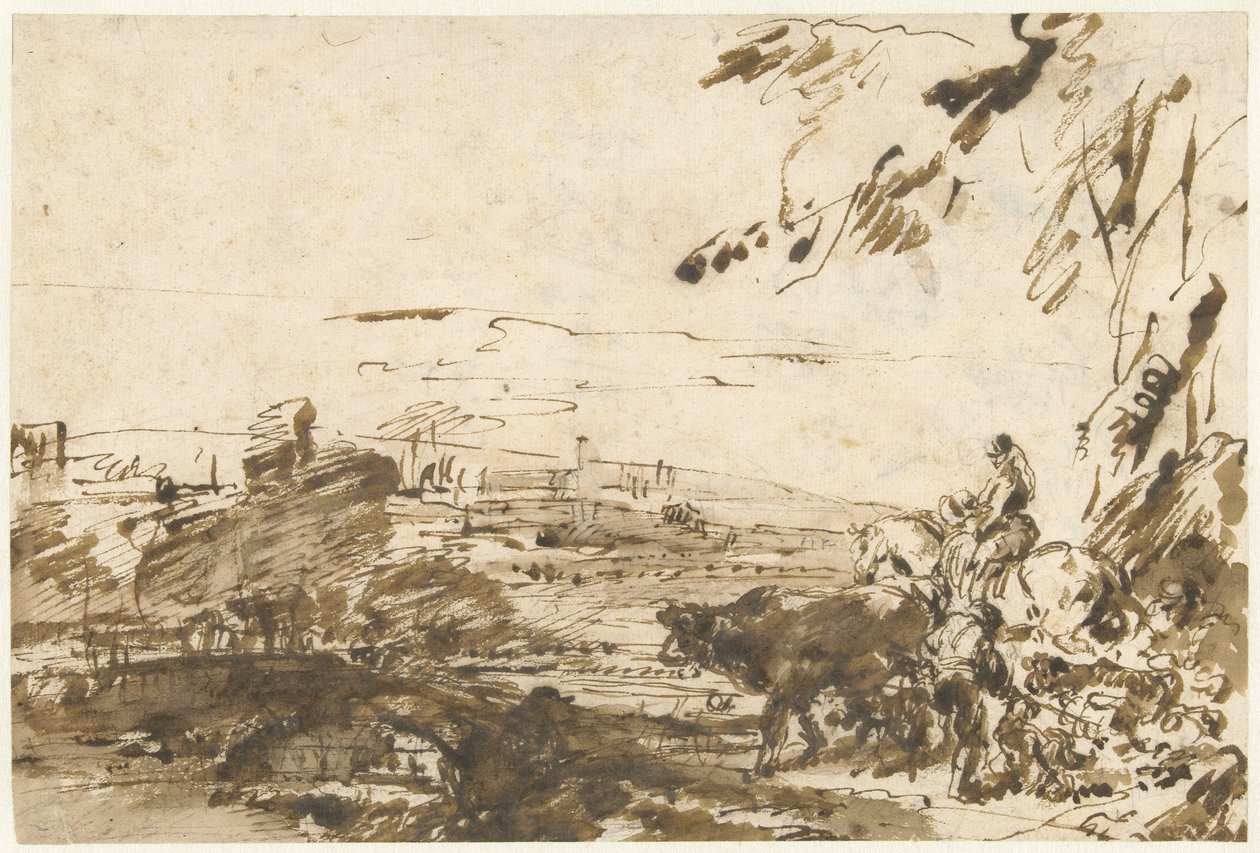 Pasterze ze stadem autorstwa Giovanni Benedetto Castiglione