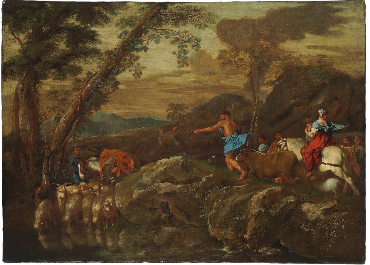 Podróż Jakuba, 1633 autorstwa Giovanni Benedetto Castiglione