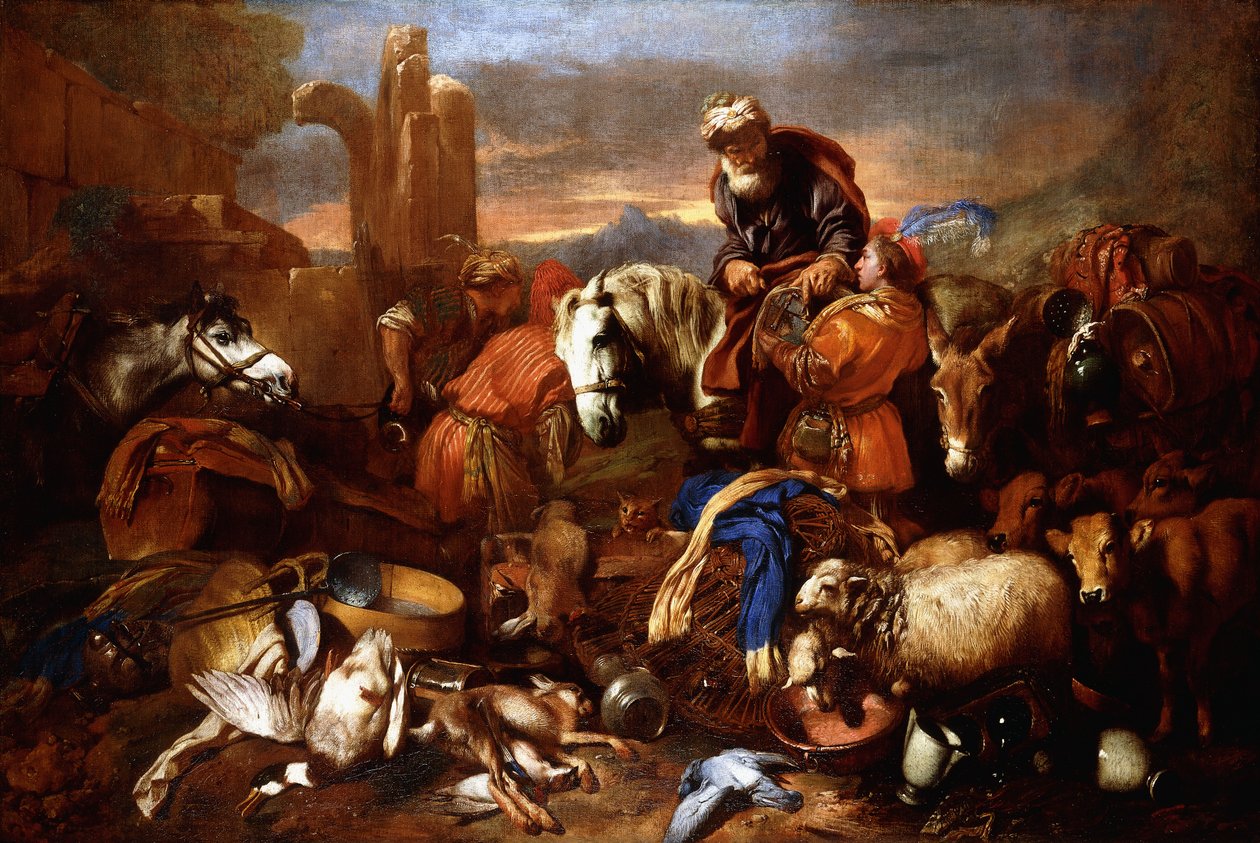 Podróż Jakuba do Egiptu, autorstwa Giovanni Benedetto Castiglione