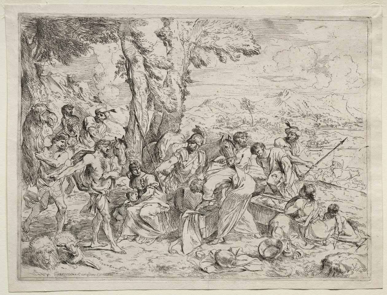 Laban w poszukiwaniu bożków w bagażu Rachel, ok. 1930 r. 1635. autorstwa Giovanni Benedetto Castiglione