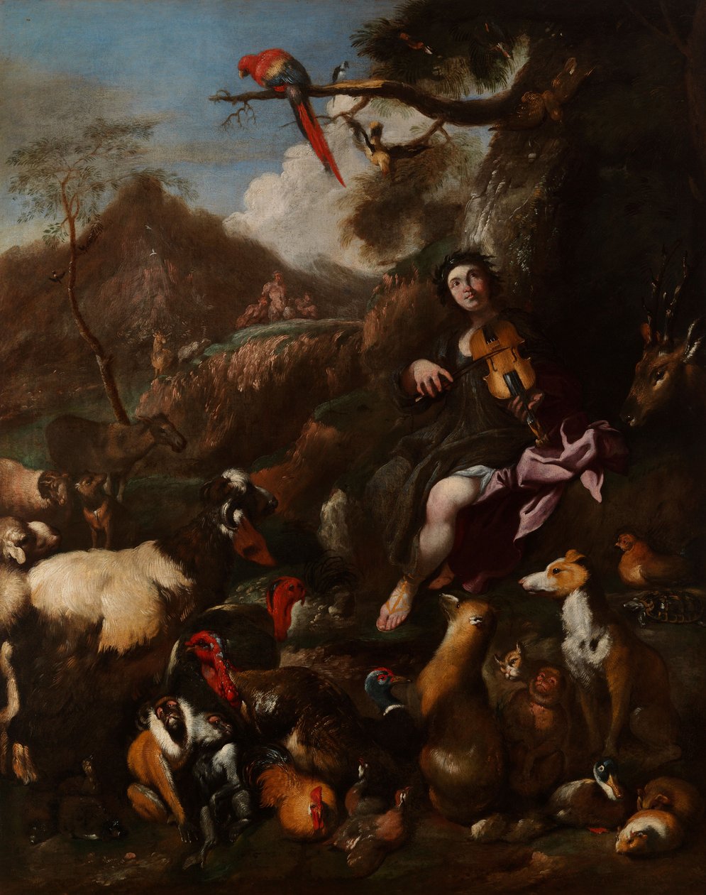 Orfeusz śpiewający zwierzętom autorstwa Giovanni Benedetto Castiglione