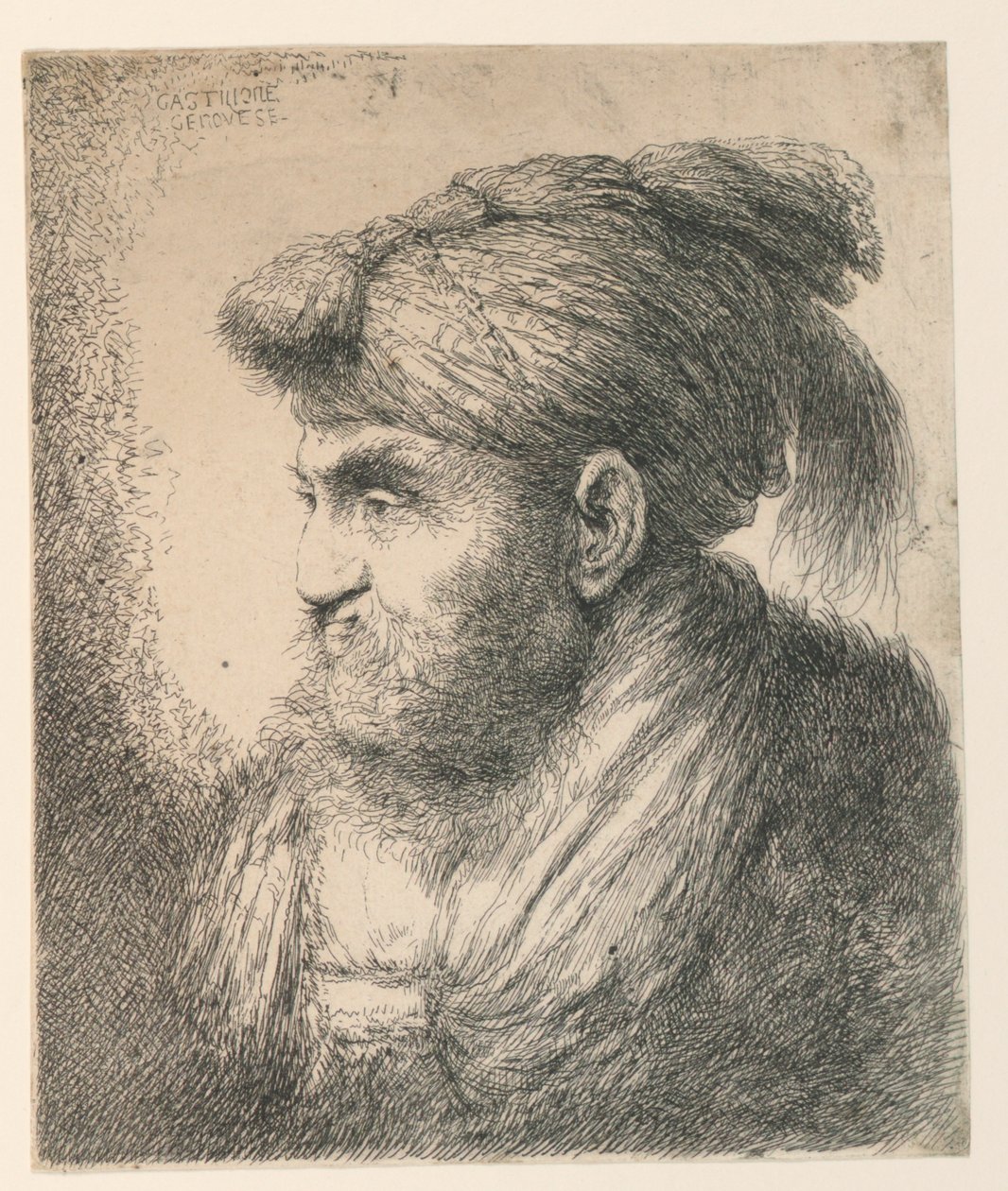 Portret mężczyzny w turbanie autorstwa Giovanni Benedetto Castiglione