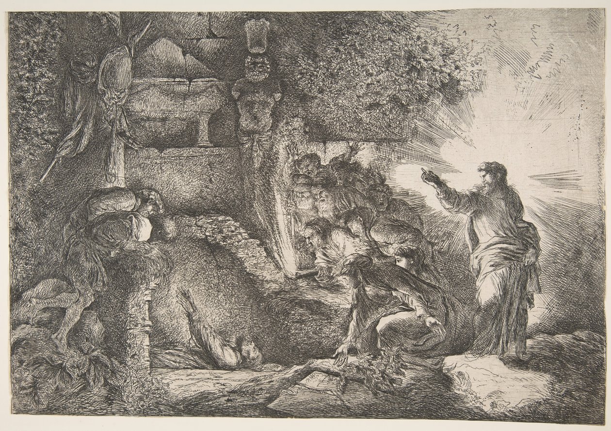 Wskrzeszenie Łazarza, 1645-1650. autorstwa Giovanni Benedetto Castiglione