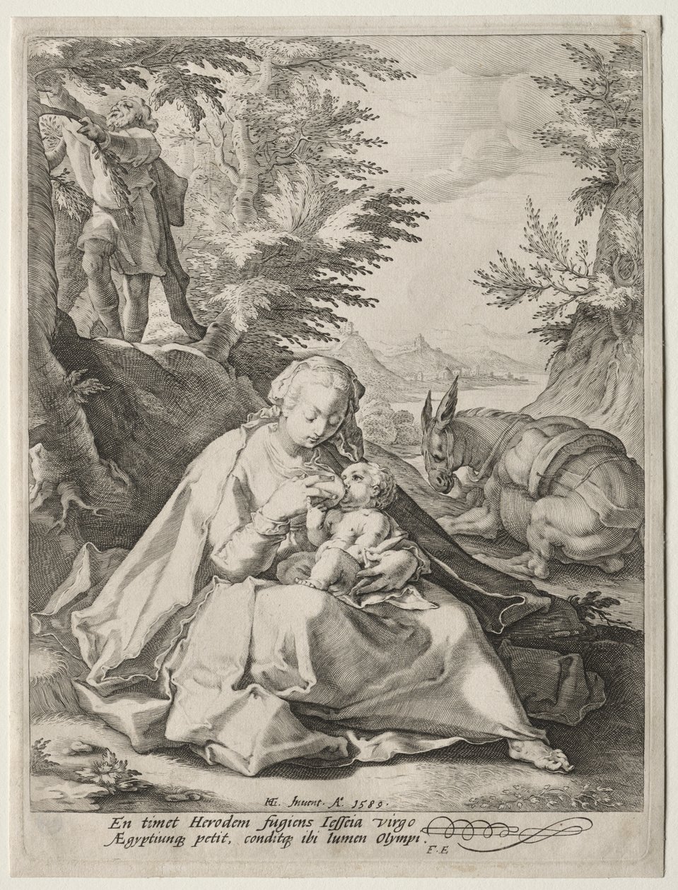 Odpocznij w locie do Egiptu autorstwa Giovanni Benedetto Castiglione