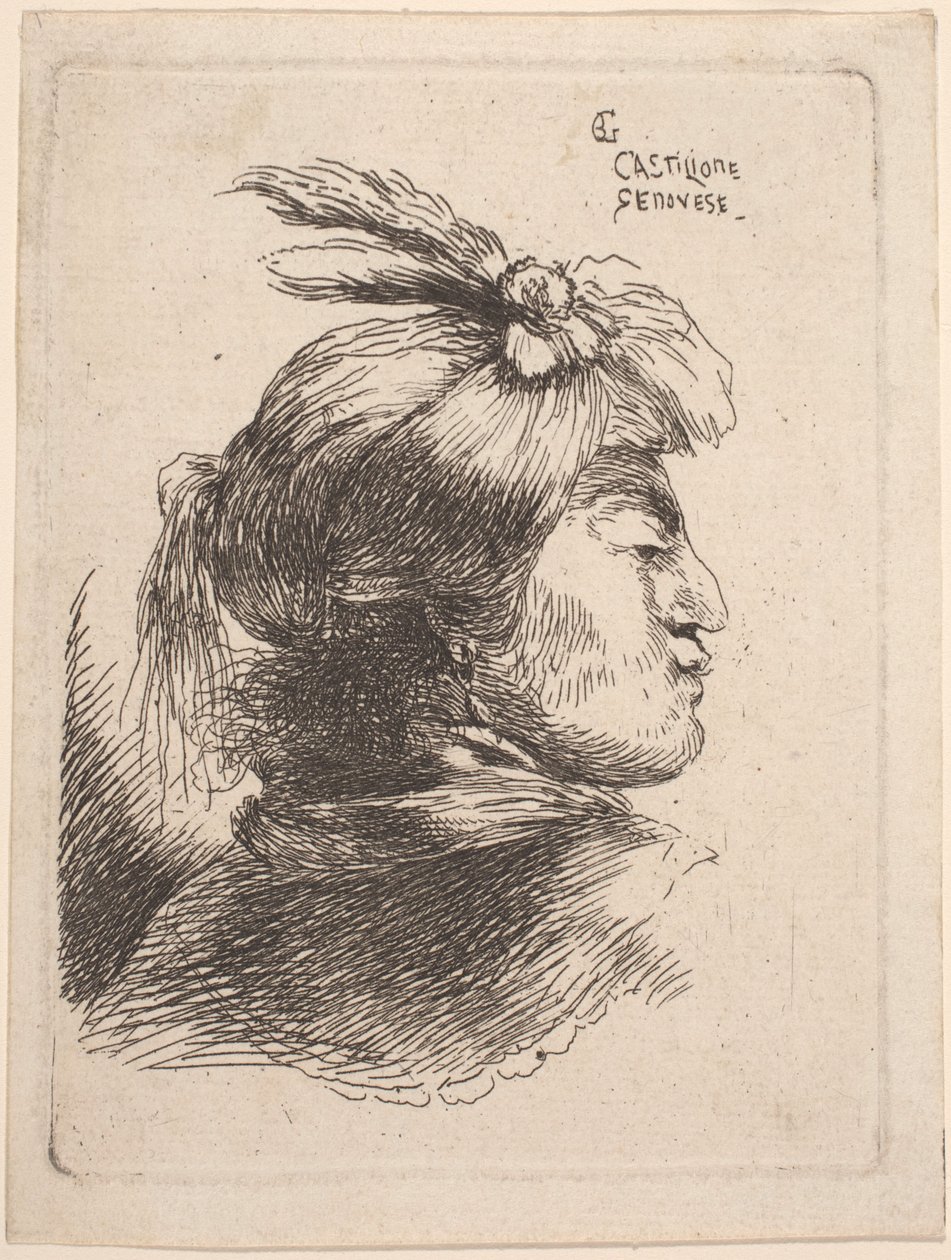 Mała głowa orientalna autorstwa Giovanni Benedetto Castiglione